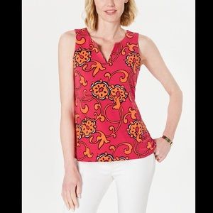 CHARTER CLUB PRINTED SLEEVELESS TOP